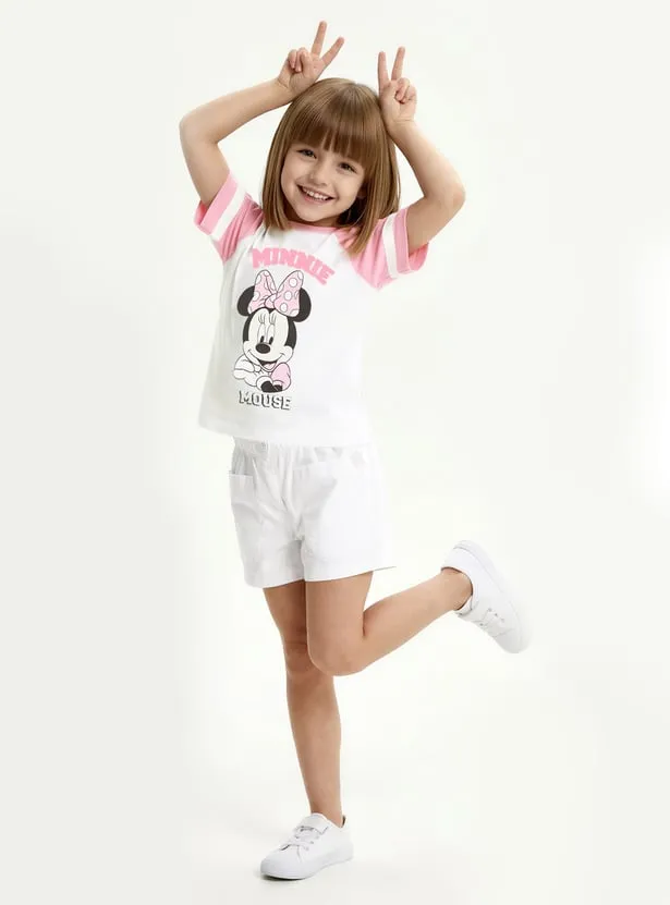 Girls Minnie Print T-shirt